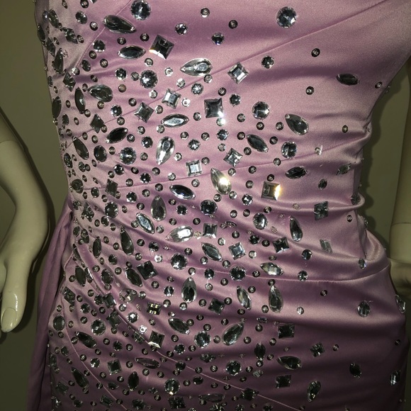 Y2K Jane Norman Pink Lilac Mauve Dress with Embellished Silver gems. XS - Picture 12 of 15